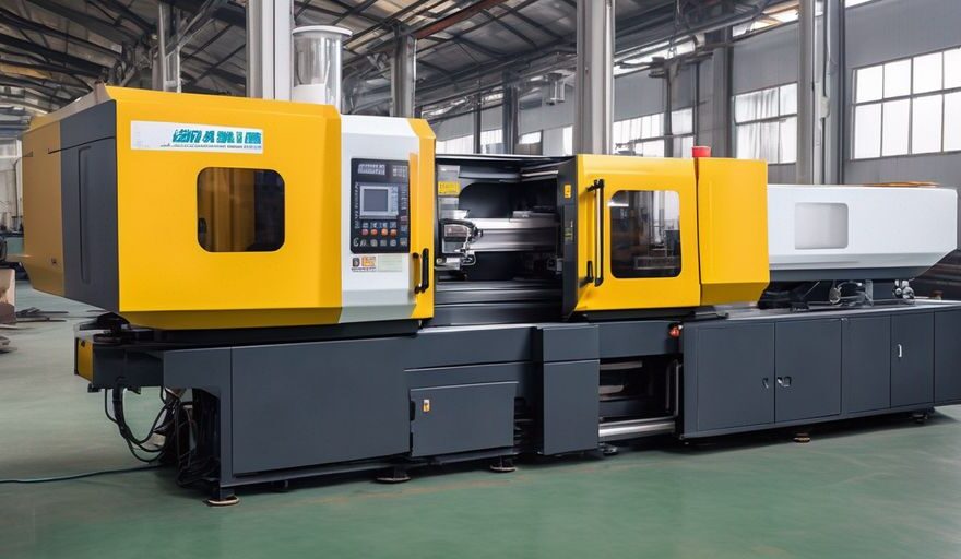 plastic injection molding machine in factory